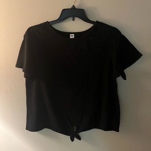 Black tie front shirt- L